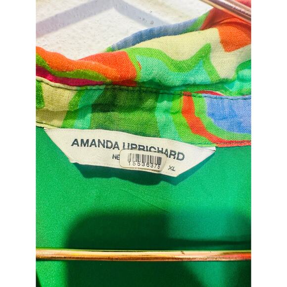 AMANDA UPRICHARD Women's Green Floral Collared Shirt Pierre Midi Dress Size XL - Picture 8 of 12